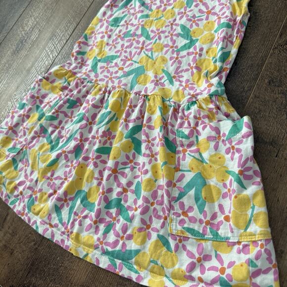 TEA COLLECTION Dress Flutter Sleeve Pocket Dress Girls Size 5 Yellow Floral - Picture 4 of 7